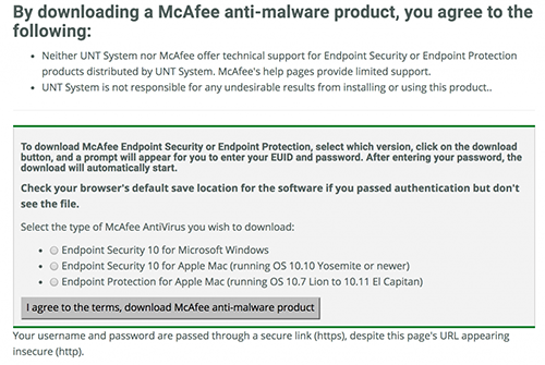 mcafee endpoint security for mac screenshot